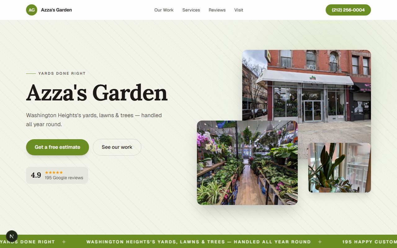 A landscaping website we built