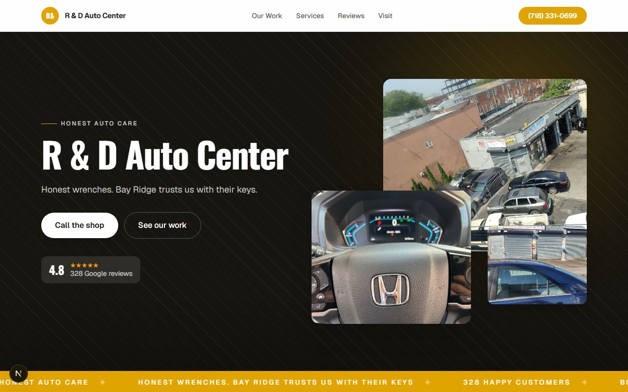 A auto repair website we built