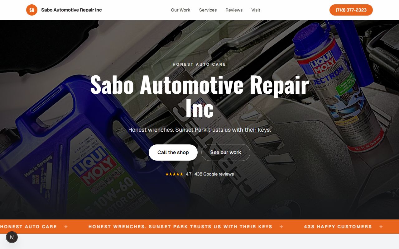 A auto body website we built