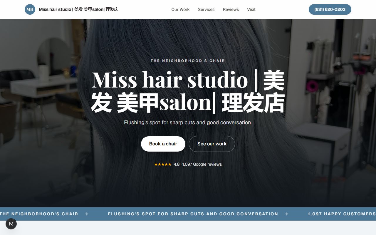A salon website we built